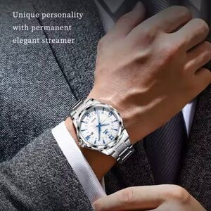 OPK Stainless Steel Quartz Watch – Water Resistant, Elegant Roman Dial